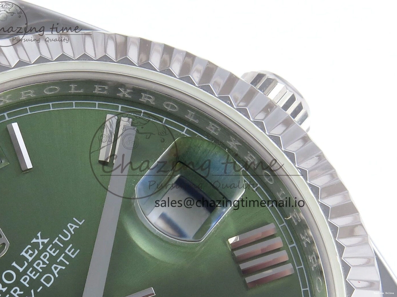 0113 Tailored Day Date 40 SS 228239 KF 1:1 Best Edition Green Roman Dial on President Bracelet VR3255 (Gain Weight) 826